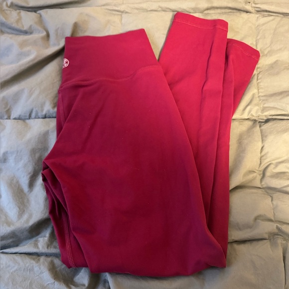 Til You Collapse Red Leggings EUC sz L - Picture 1 of 1